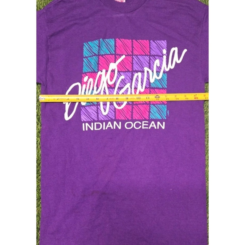 Vintage 80s Diego Garcia Indian Ocean T Shirt Signal Mega-Tee Military M Rare - Picture 6 of 7